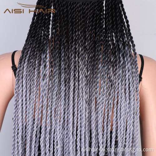 Aisi Hair Wholesale New Design Baseball Hat With Long Twist Box Braiding Hair Extension For Black Women Synthetic Hair Wigs